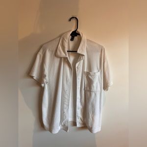 Off White terry cloth button up top